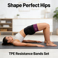 TPE Resistance Bands Set 5 Levels Non-Slip Exercise Booty Bands for Hip Legs Glutes Workout Yoga Fitness
