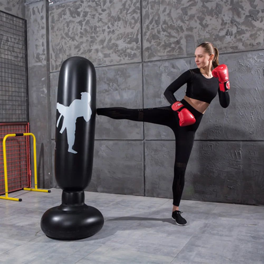 160Cm Inflatable Boxing Bag Adult Children Punch Kicking Sandbag PVC Inflatable Tumbler Gym Kids Boxing Training Target