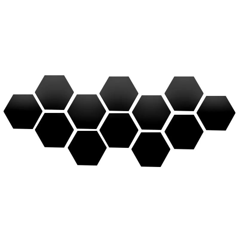 6/12Pcs 3D Mirror Wall Sticker Hexagon Decal Home Decor DIY Self-Adhesive Mirror Decor Stickers Art Wall Decoration 126Mm Large