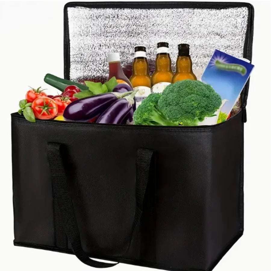 Premium Insulated Reusable Grocery Tote - Versatile Soft Cooler Bag for Hot and Cold Food Delivery, Lightweight and Foldable