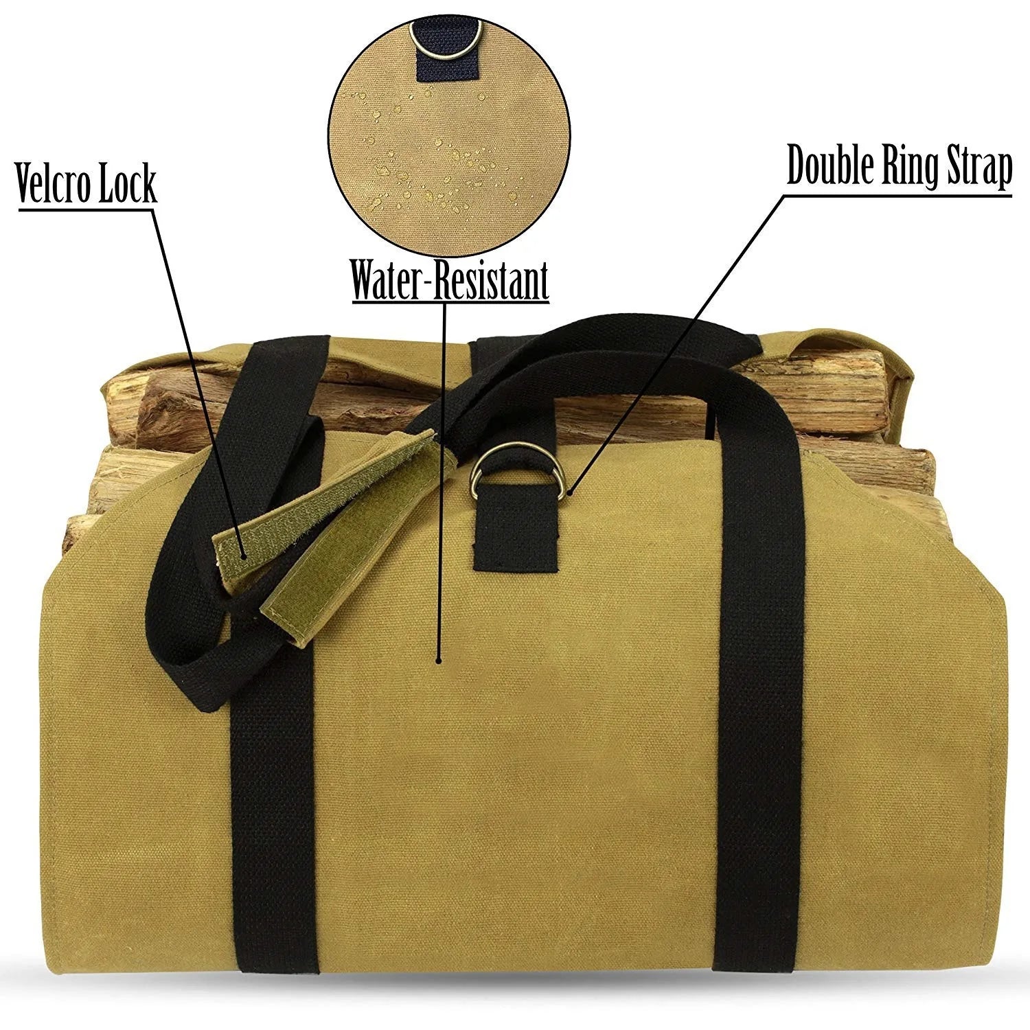 2026 Tote Firewood Storage Bag Outdoor Camping Canvas Firewood Carrier Log Carrying Bag Handbags Wood for Log Carrier Fireplace