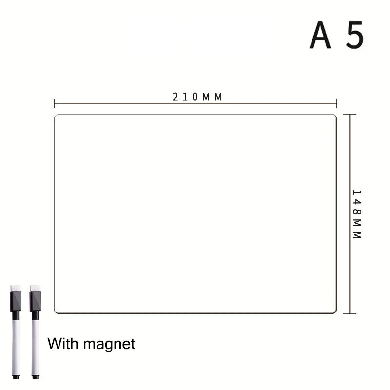 Magnetic Whiteboard A3 A4 A5 Dry Erase Board Refrigerator Erasable Flexible Fridge Magnet Marker Sheet Kitchen Memo Grocery List