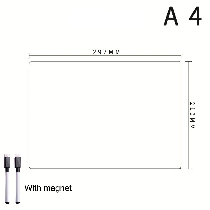 Magnetic Whiteboard A3 A4 A5 Dry Erase Board Refrigerator Erasable Flexible Fridge Magnet Marker Sheet Kitchen Memo Grocery List