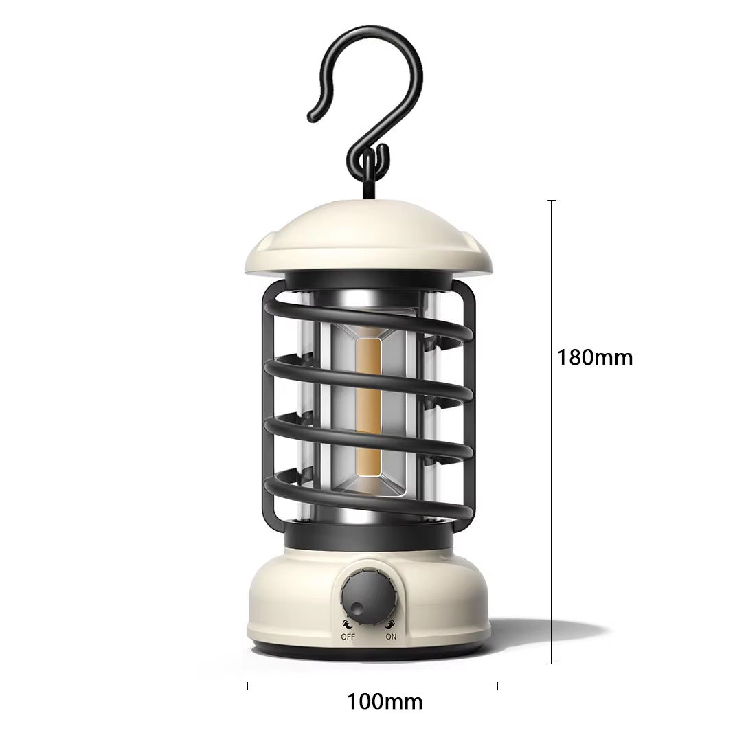 New Retro Camping Lantern Portable USB-C Rechargeable Outdoor Tent Light Gift for Camper