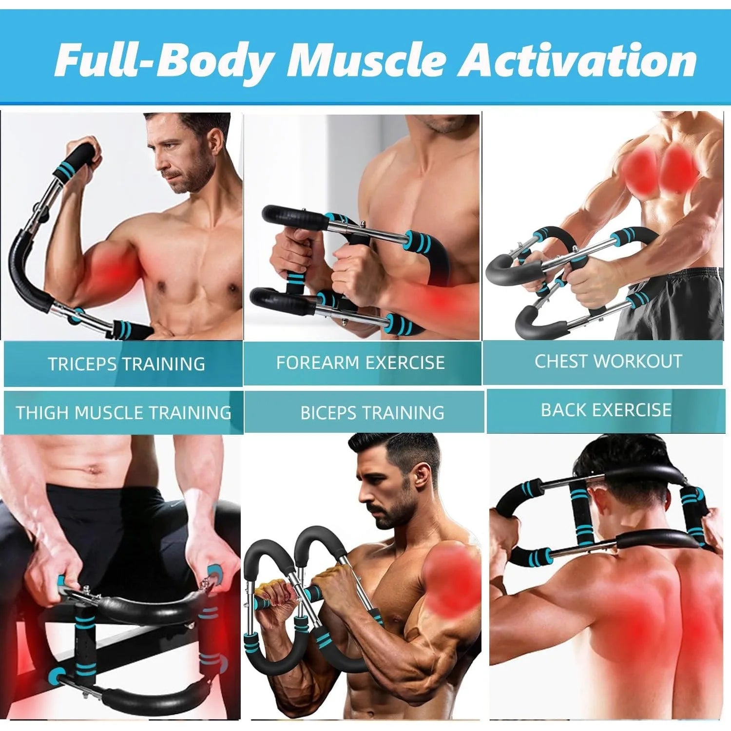 Adjustable Resistance Twister Arm & Chest Trainer - Portable Home/Office Workout Equipment for Men
