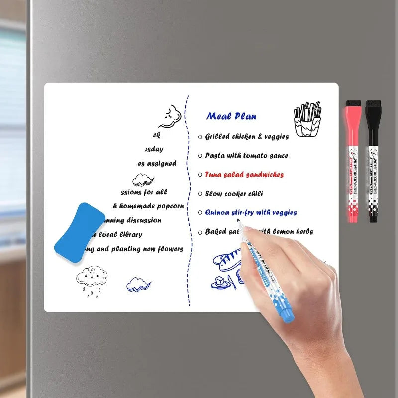 Magnetic Whiteboard A3 A4 A5 Dry Erase Board Refrigerator Erasable Flexible Fridge Magnet Marker Sheet Kitchen Memo Grocery List