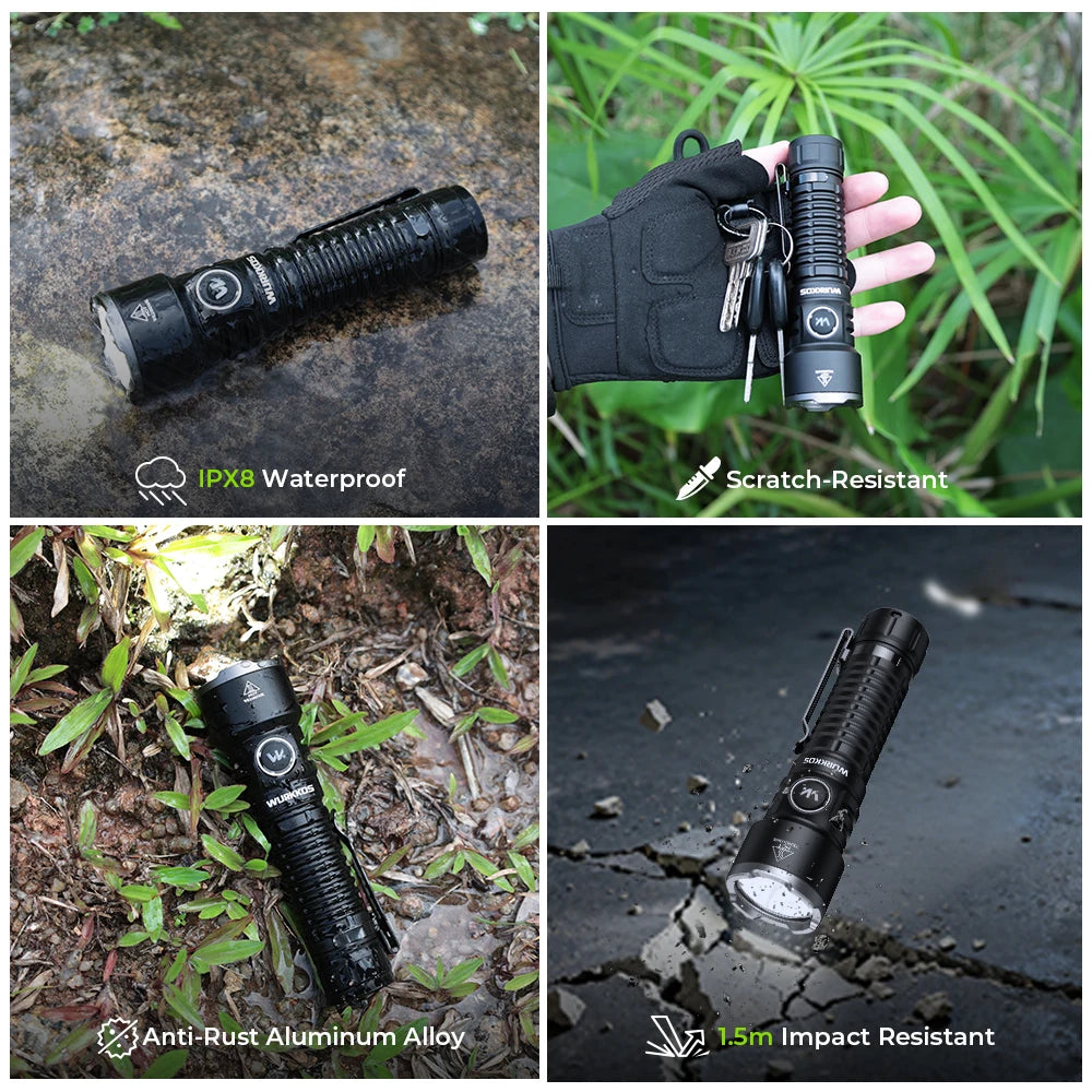 TS28 EDC Flashlight 3200 Lm Rechargeable 21700 Battery 506M Beam Distance Magnetic Tail Cap Self-Defense Flashlight