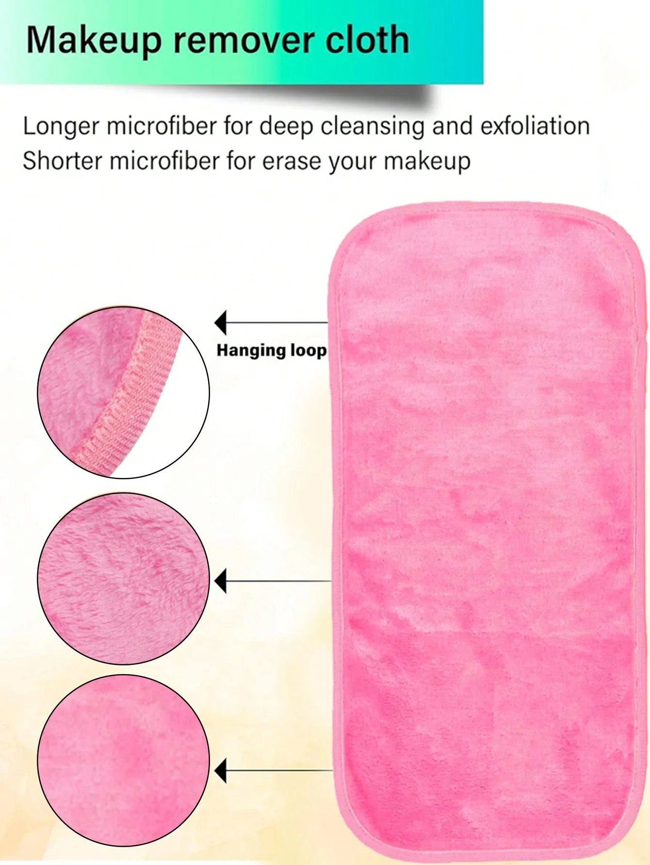 Reusable Makeup Remover Cloth - Soft Microfiber Facial Cleansing Towel for Face, Eyes, and Lips (1 Pack/4 Pack)