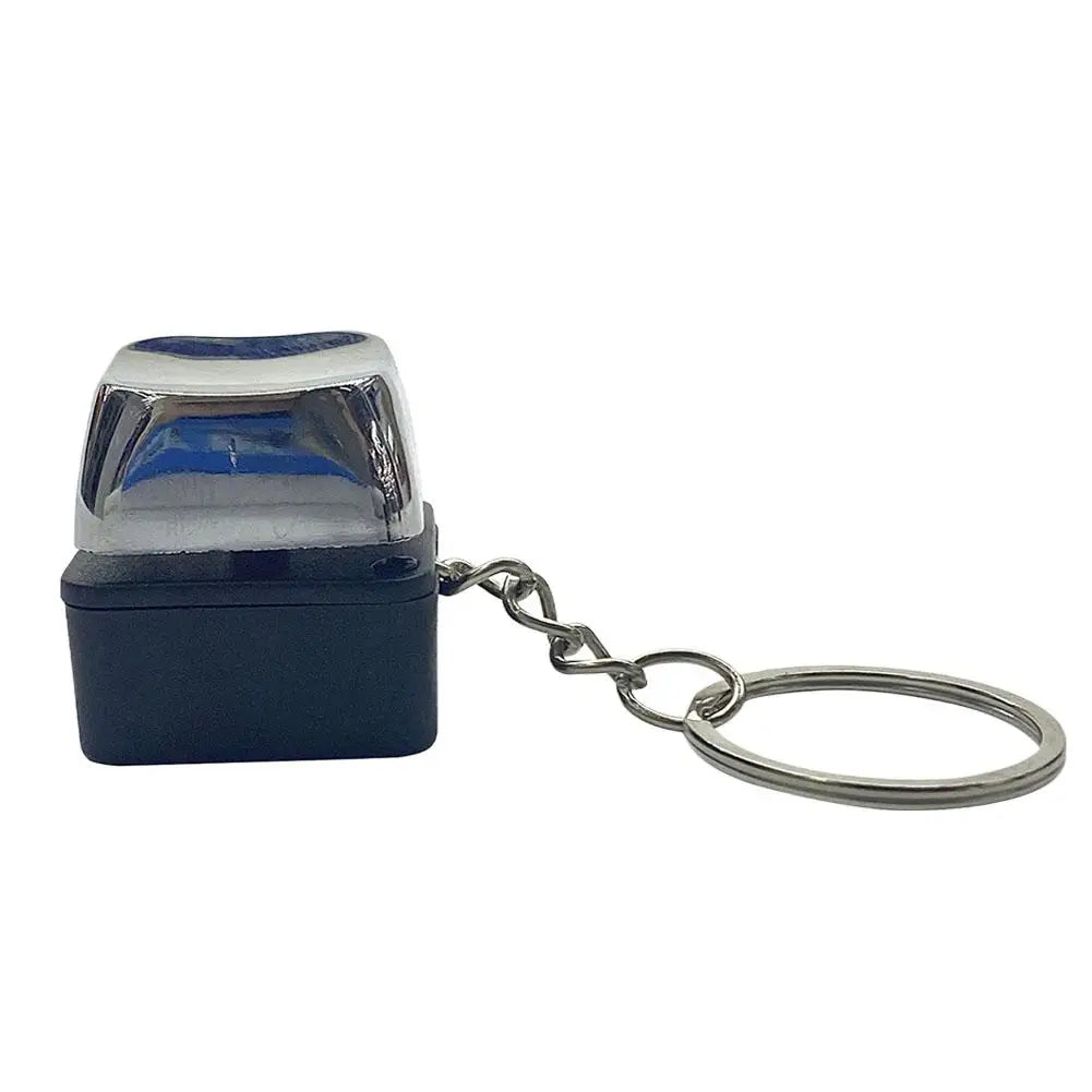 9 Keys LED Keyboard Keycap Keychain, Mechanical Switch Clicker Button, Relief Stress Pinch Toy, Transparent Fidget Keyring