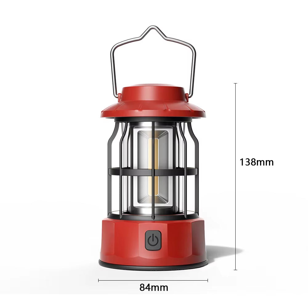 New Retro Camping Lantern Portable USB-C Rechargeable Outdoor Tent Light Gift for Camper