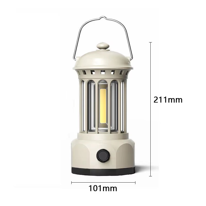 New Retro Camping Lantern Portable USB-C Rechargeable Outdoor Tent Light Gift for Camper