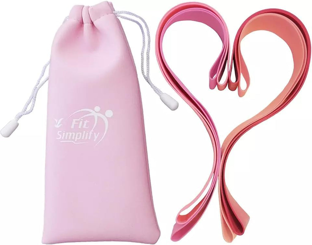 Resistance Loop Exercise Bands - Complete Set of 5 with Instruction Guide and Carry Bag