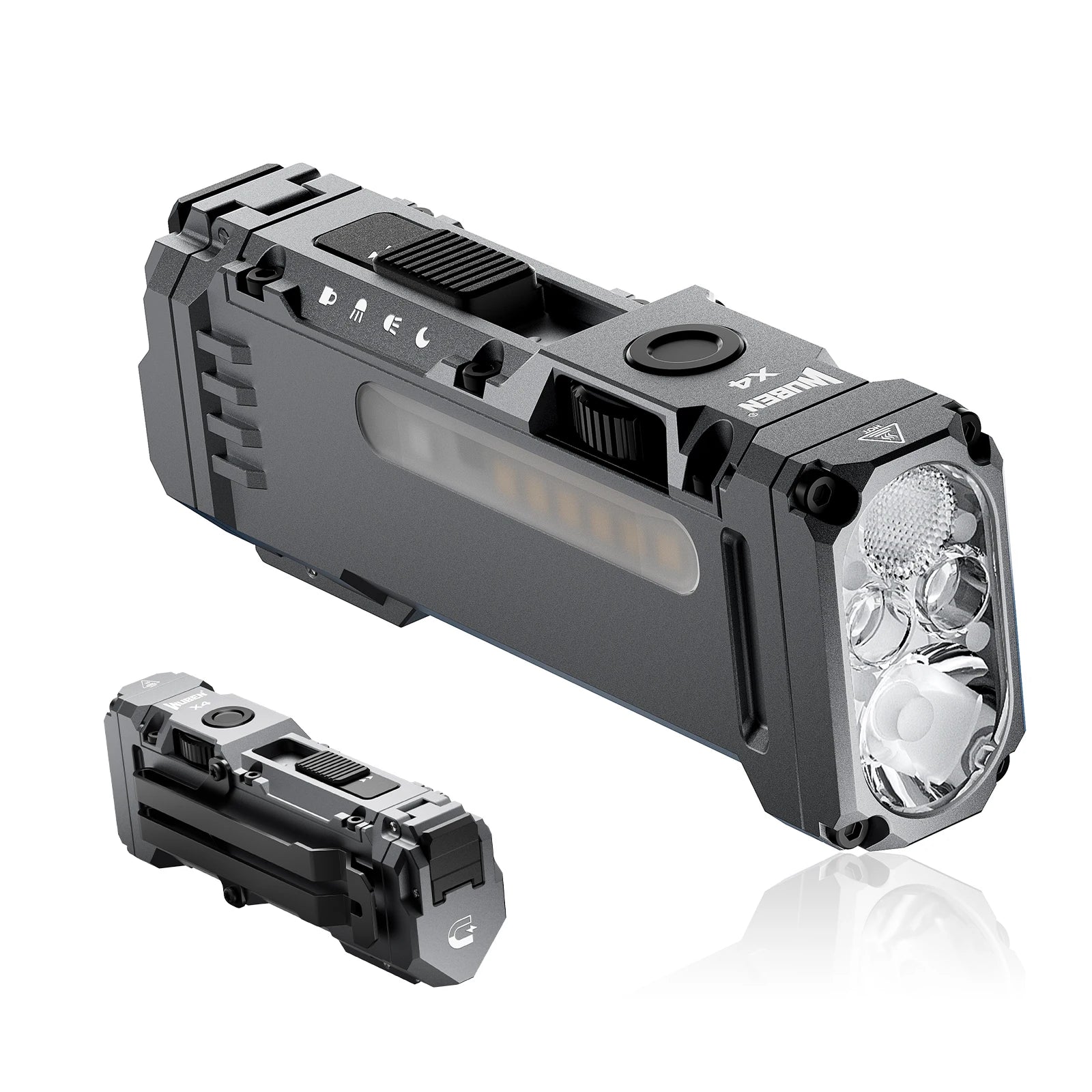 X4 EDC Flat Flashlight with RGB Light, 1500 Lumens Mini Flashlight with Tactical Switch and Magnetic, IP68 Portable Pocket