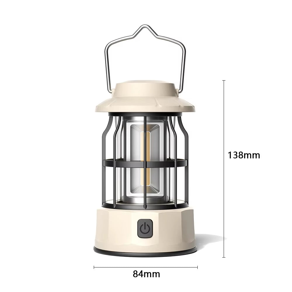 New Retro Camping Lantern Portable USB-C Rechargeable Outdoor Tent Light Gift for Camper