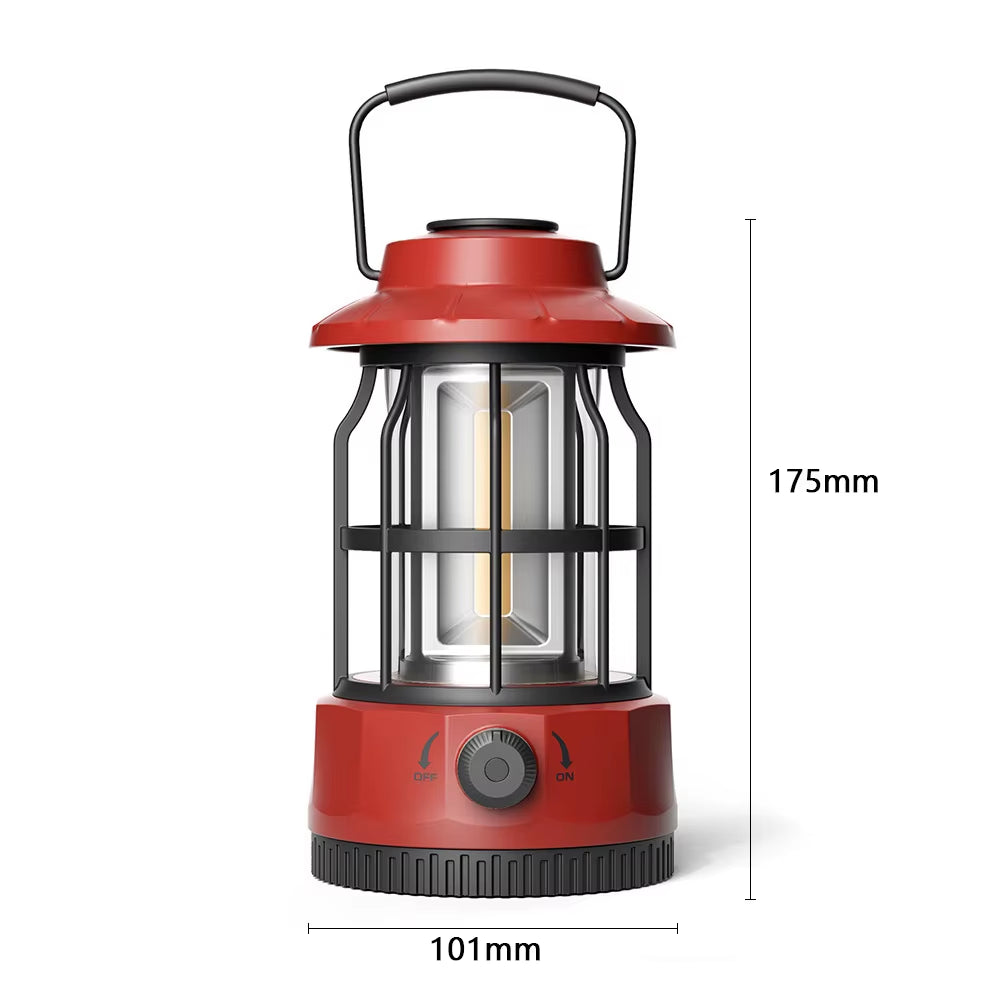 New Retro Camping Lantern Portable USB-C Rechargeable Outdoor Tent Light Gift for Camper