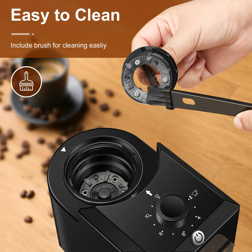 Automatic Burr Mill Coffee Grinder Electric Coffee Bean Grinding with 28 Adjustable Gears for Espresso French Press Drip Coffee
