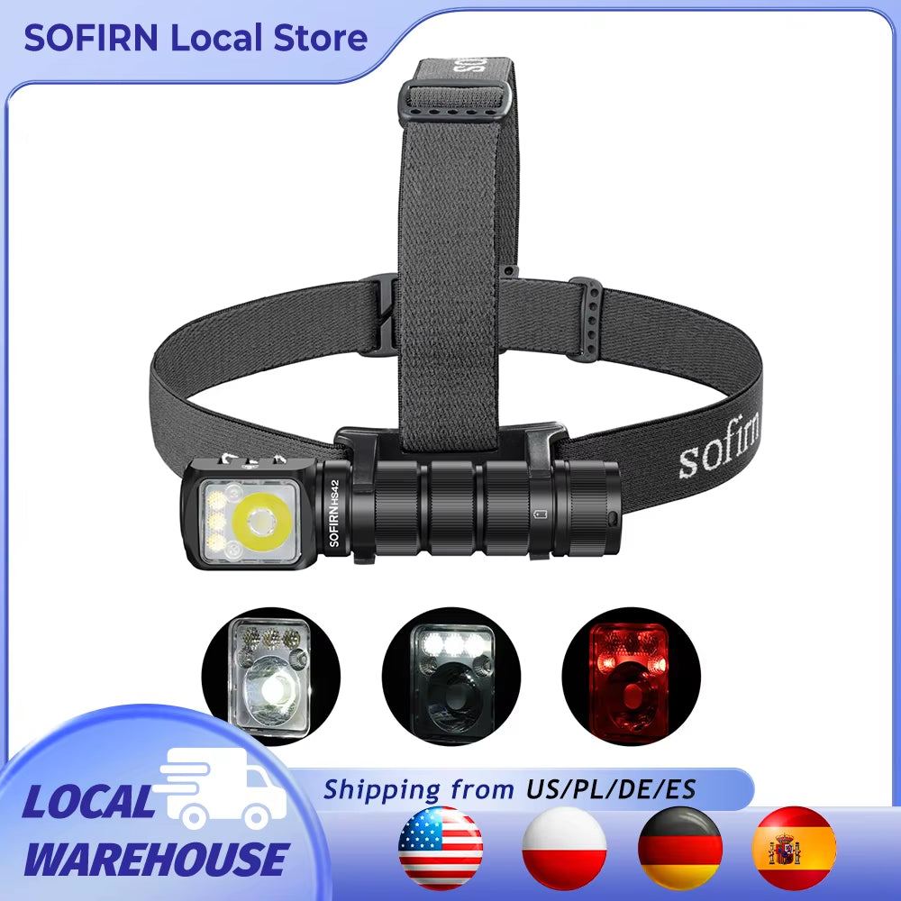 HS42 Headlamp 2100Lm 18650 EDC USB C Rechargeable Flashlight SST40 LED Torch with Magnetic for Camping