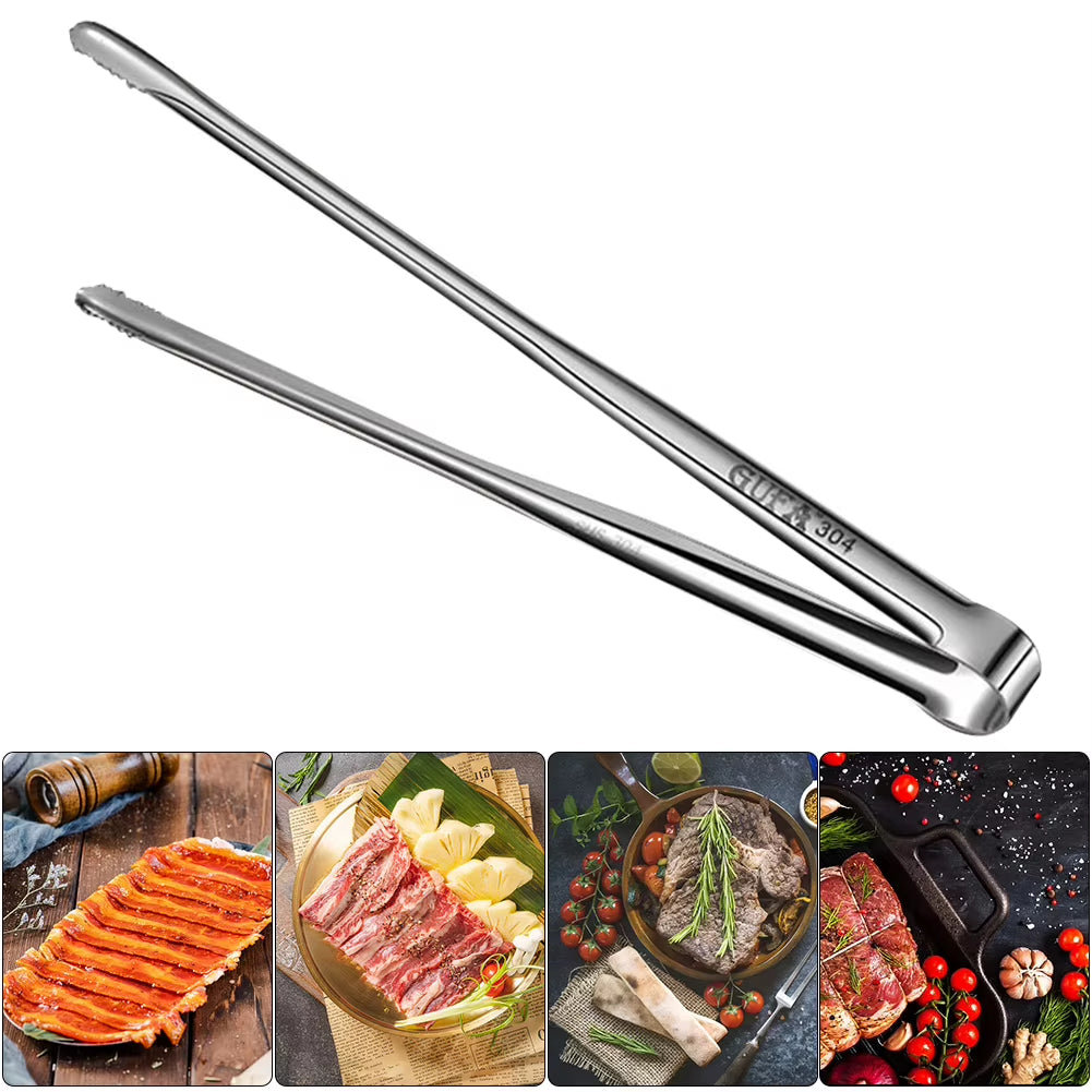 Grill Tongs Stainless Steel Food Tongs Metal Kitchen Tweezers Cooking Utensils for Salad Fish Steak Barbecue Buffet