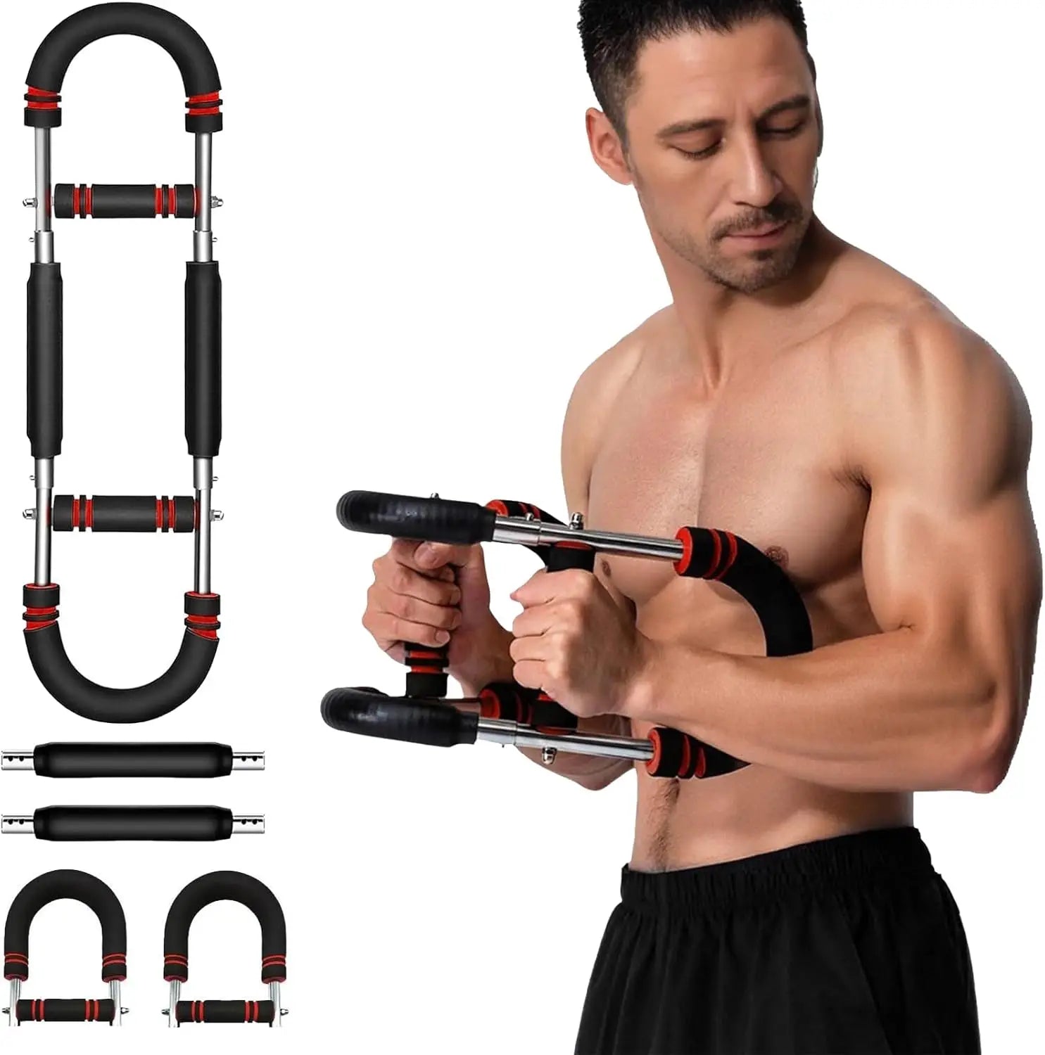Adjustable Resistance Twister Arm & Chest Trainer - Portable Home/Office Workout Equipment for Men