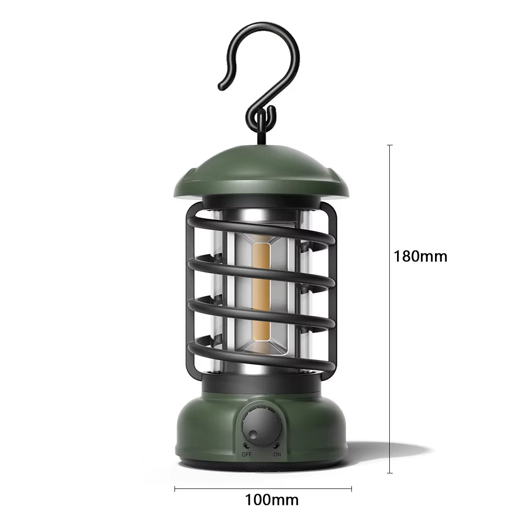 New Retro Camping Lantern Portable USB-C Rechargeable Outdoor Tent Light Gift for Camper