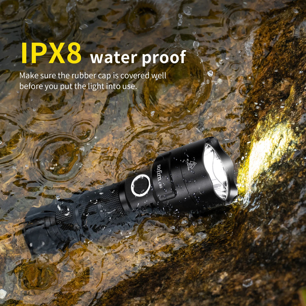 C8G Powerful LED Flashlight 21700 SST40 18650 with Power Indicator Lantern Torch 2 Groups Ramping SOS Beacon Outdoor