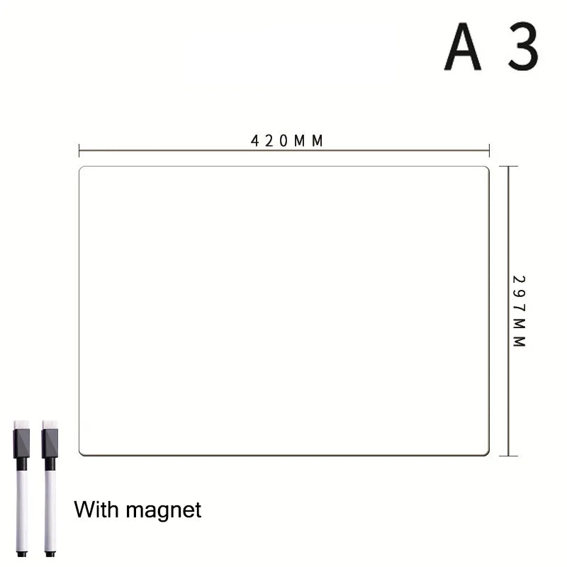 Magnetic Whiteboard A3 A4 A5 Dry Erase Board Refrigerator Erasable Flexible Fridge Magnet Marker Sheet Kitchen Memo Grocery List