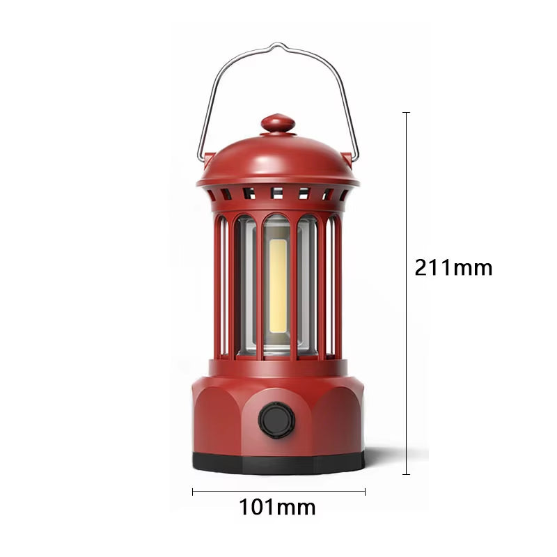 New Retro Camping Lantern Portable USB-C Rechargeable Outdoor Tent Light Gift for Camper