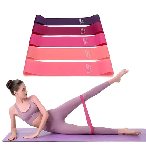 5 Piece Exercise Resistance Bands, Latex Loop Set. for Strength Training, Home & Travel