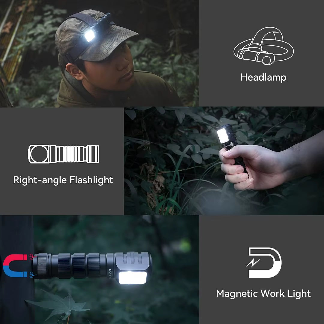 HS42 Headlamp 2100Lm 18650 EDC USB C Rechargeable Flashlight SST40 LED Torch with Magnetic for Camping