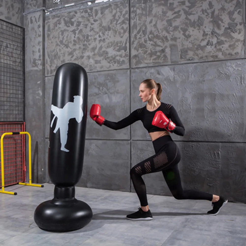160Cm Inflatable Boxing Bag Adult Children Punch Kicking Sandbag PVC Inflatable Tumbler Gym Kids Boxing Training Target