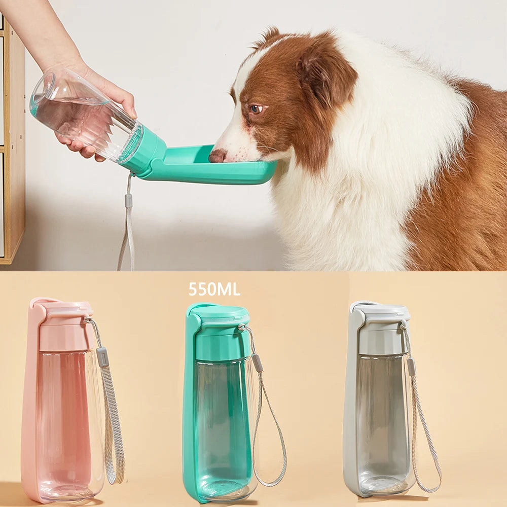550ML Fold Dog Water Bottle Twist Open PET Portable Dog Drinking Bowl Traveling outside Feeding Walk a Dog Puppy Water Bottle