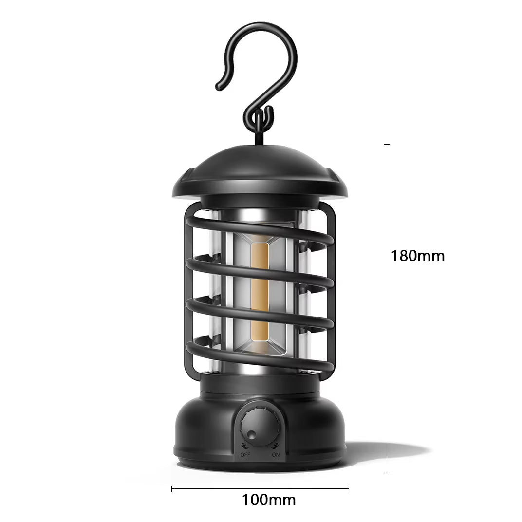 New Retro Camping Lantern Portable USB-C Rechargeable Outdoor Tent Light Gift for Camper