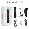 SK30 3000 High Lumen 6000K Tactical Flashlight USB C 21700 Rechargeable Pocket Torch with Dual Tail Switches