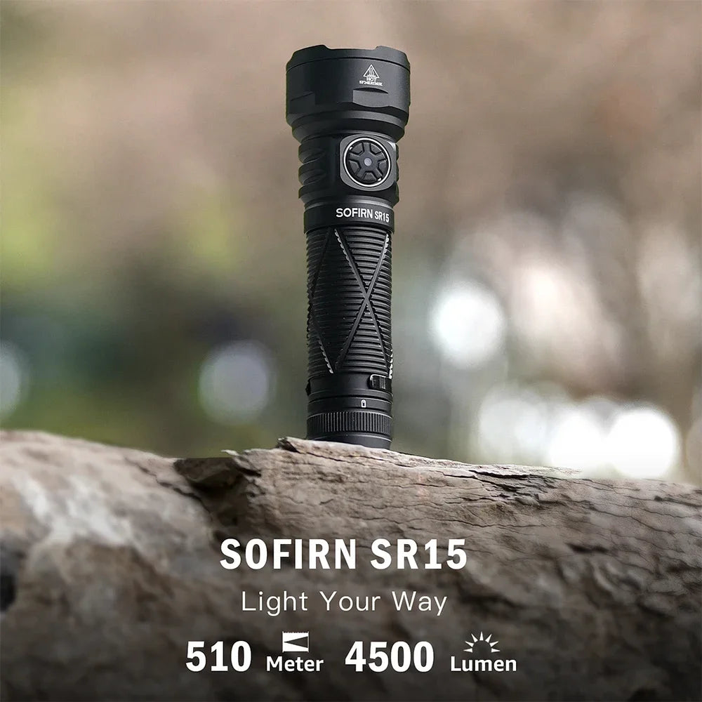 SR15 4500LM Flashlight SFT25R Powerful LED Light 21700 USB C Rechargeable Discharge Torch