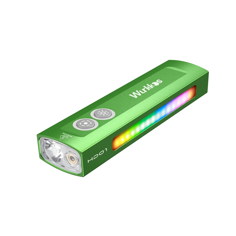 NEW HD01 Multifunctional Flashlight 1200 LM with Green Light White Light 90CRI Side RGB Lights IP65 Waterproof Hiking