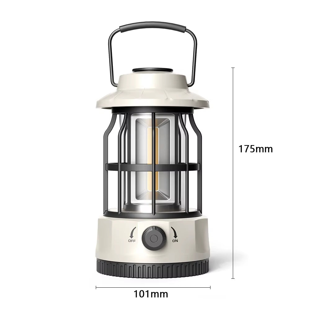 New Retro Camping Lantern Portable USB-C Rechargeable Outdoor Tent Light Gift for Camper