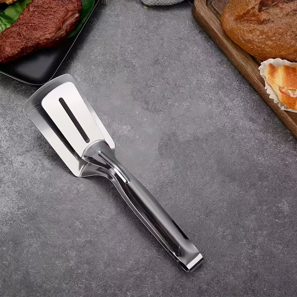 Professional Stainless Steel Food Turner&Tongs,Non-Slip Heat Resistant for Grilling Steak Fish,Multi-Purposekitchen Flipper Tool