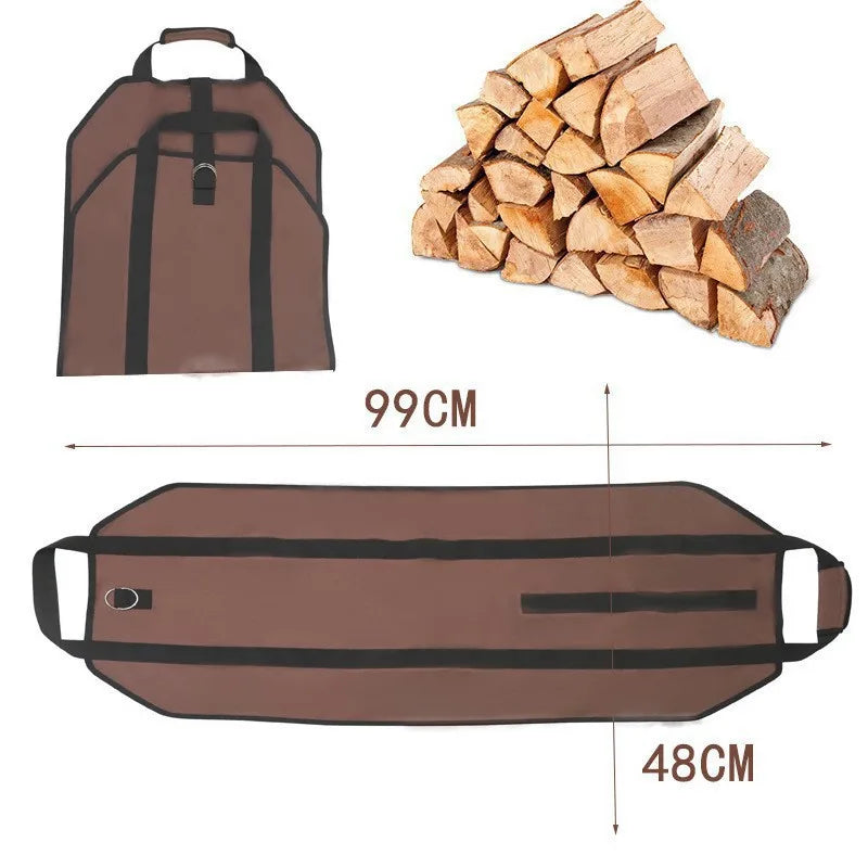 2026 Tote Firewood Storage Bag Outdoor Camping Canvas Firewood Carrier Log Carrying Bag Handbags Wood for Log Carrier Fireplace