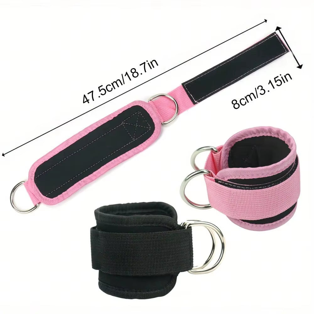 3Piece Set Natural Latex Yoga Resistance Bands, Hip and Leg Shaping Trainer with Ankle Straps for Home Gym Multi-Level Fitness E