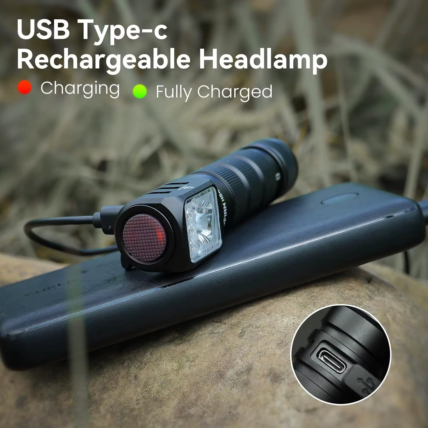 HS42 Headlamp 2100Lm 18650 EDC USB C Rechargeable Flashlight SST40 LED Torch with Magnetic for Camping