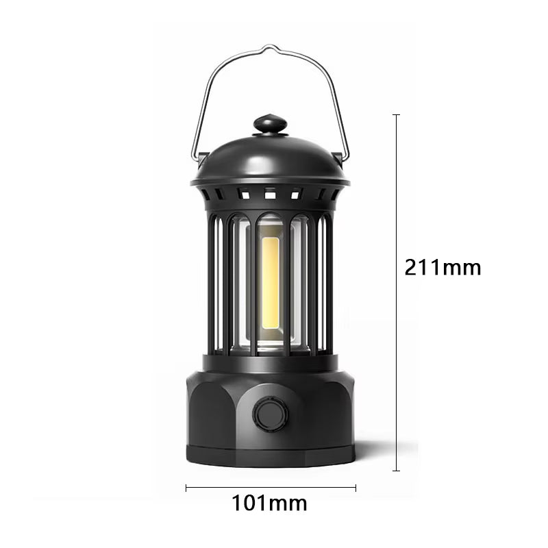 New Retro Camping Lantern Portable USB-C Rechargeable Outdoor Tent Light Gift for Camper
