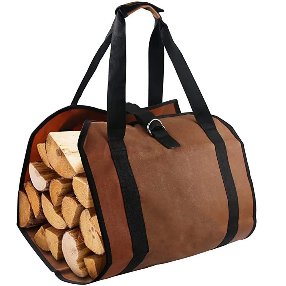 2026 Tote Firewood Storage Bag Outdoor Camping Canvas Firewood Carrier Log Carrying Bag Handbags Wood for Log Carrier Fireplace