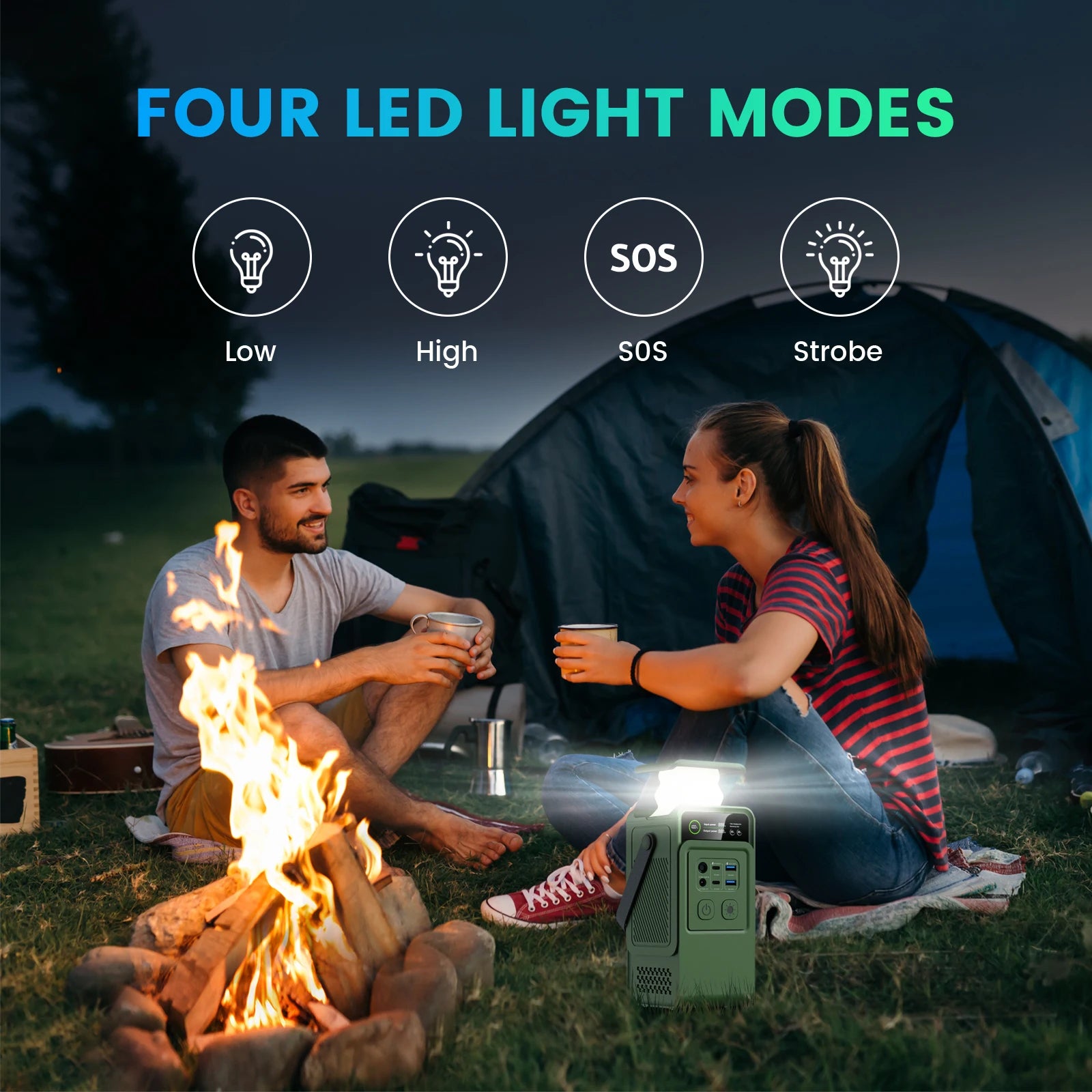 200W Power Station Camping 192Wh Lifepo4 Power Bank 60000Mah Portable Charger Battery Emergency Power USB TYPE-C Port