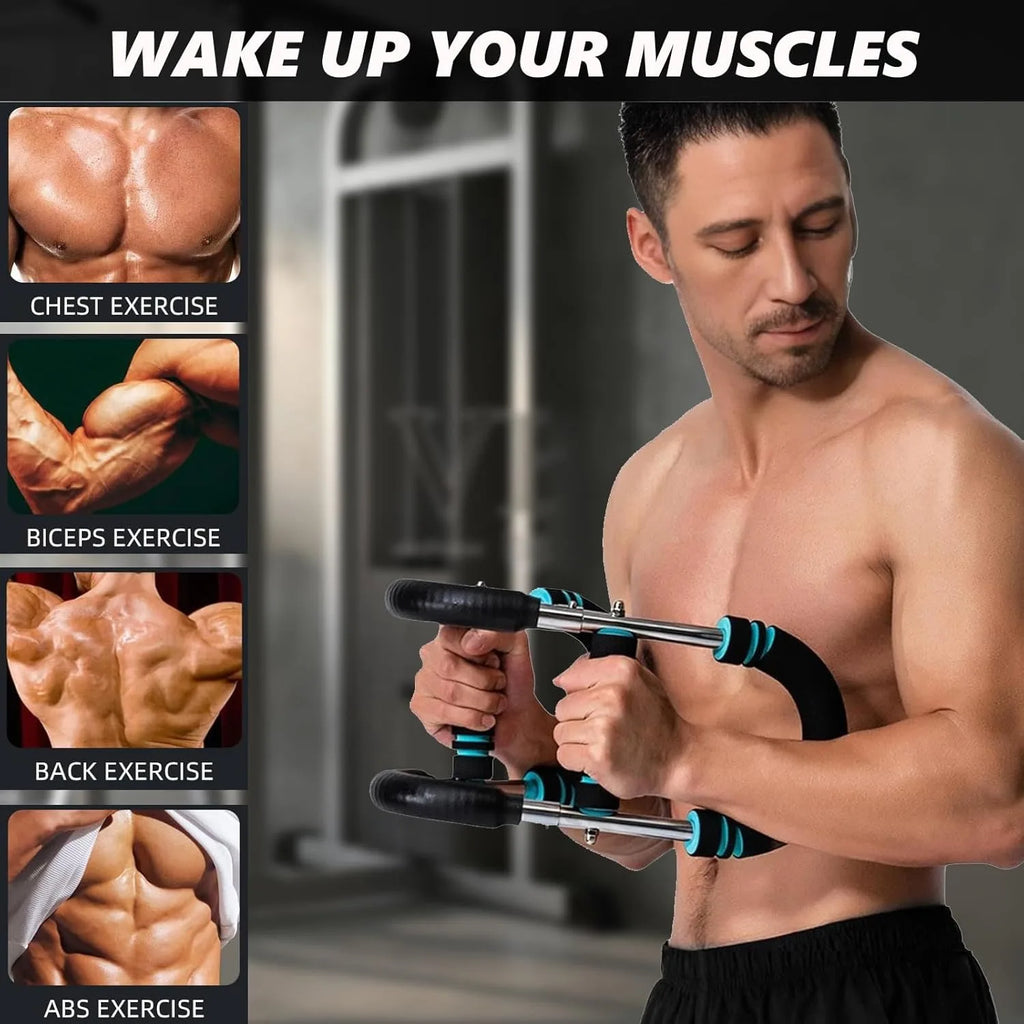 Adjustable Resistance Twister Arm & Chest Trainer - Portable Home/Office Workout Equipment for Men