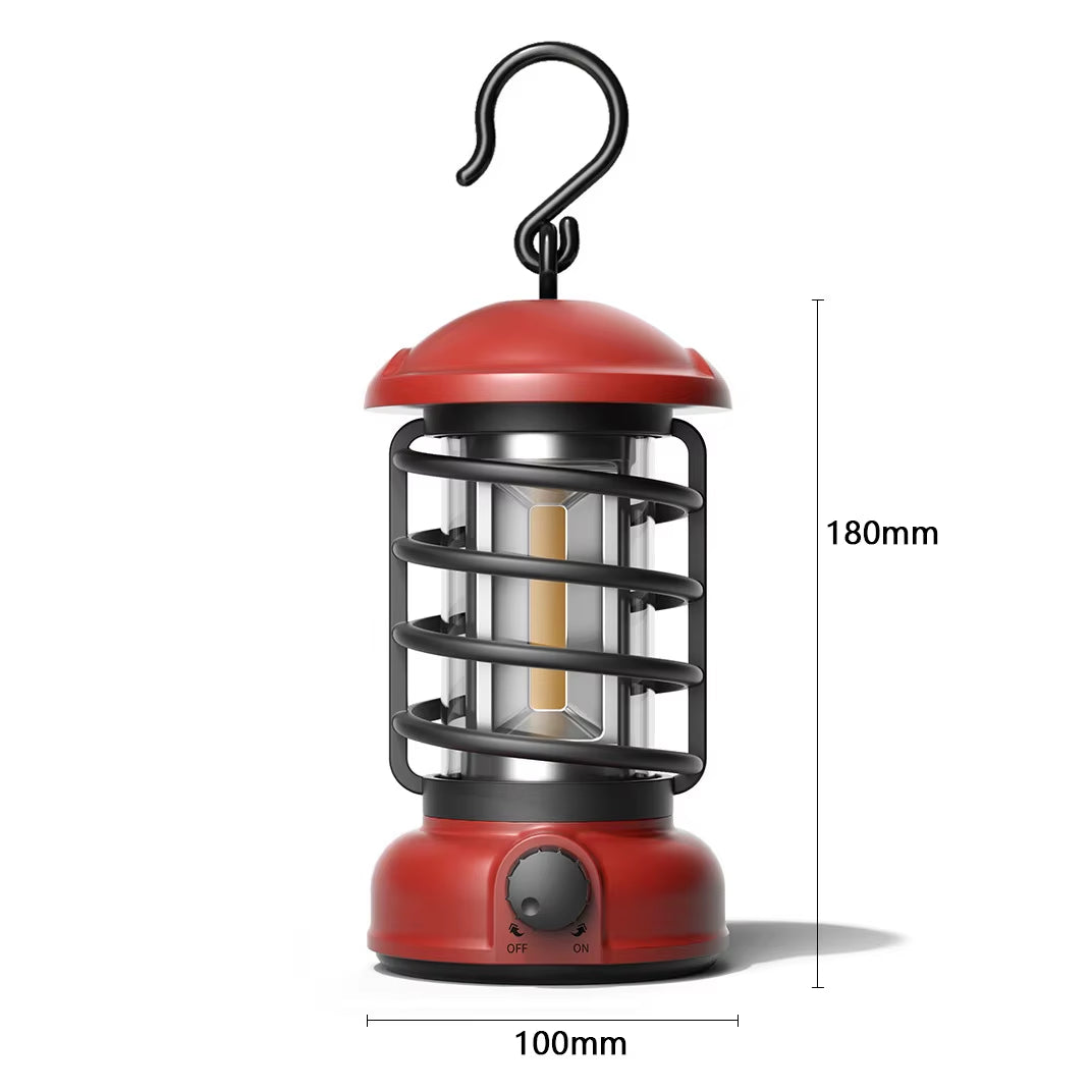 New Retro Camping Lantern Portable USB-C Rechargeable Outdoor Tent Light Gift for Camper