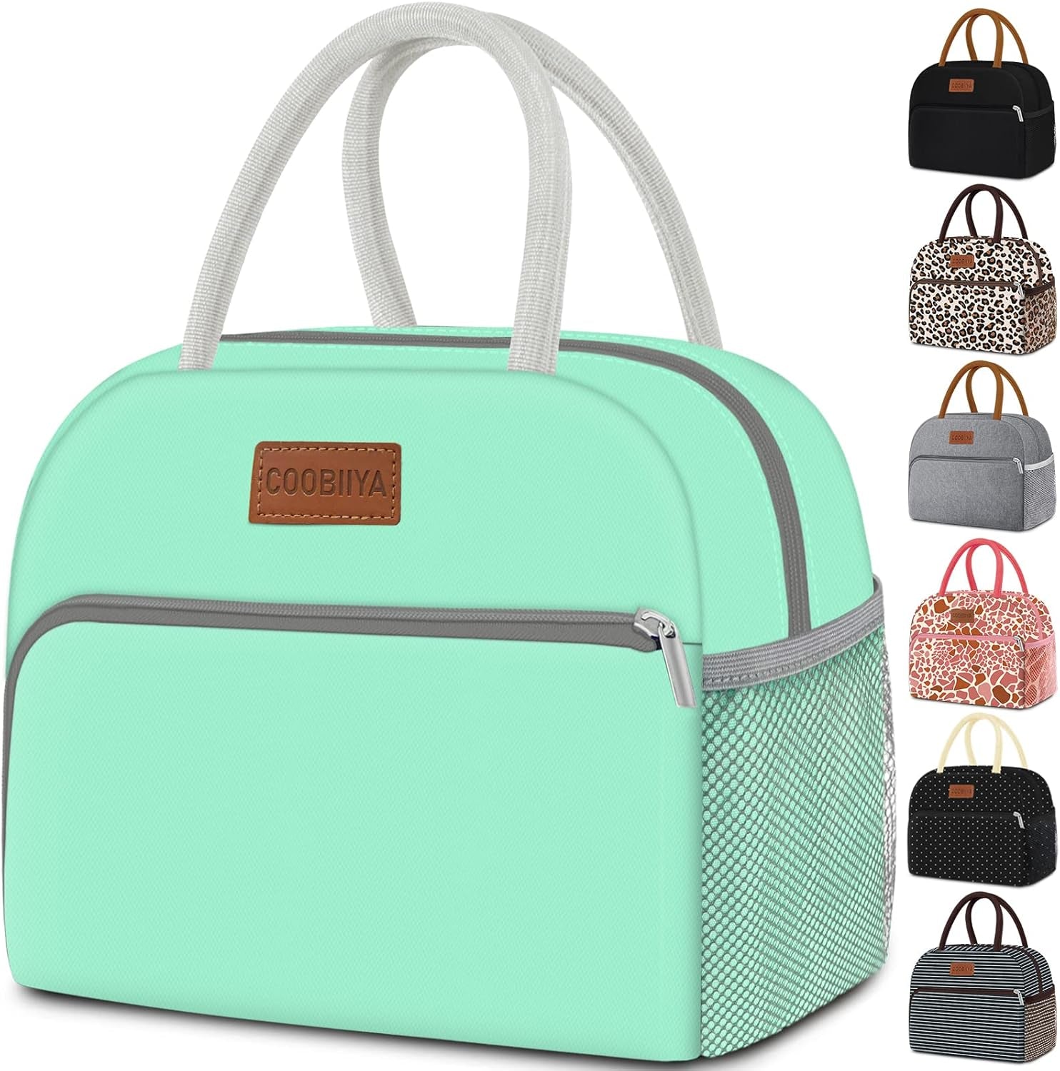 Lunch Bag Women, Lunch Box for Women Adult Men, Small Leakproof Cute Lunch Tote Large Capacity Reusable Insulated Cooler Lunch Container for Work/Office/Picnic/Travel-Cow