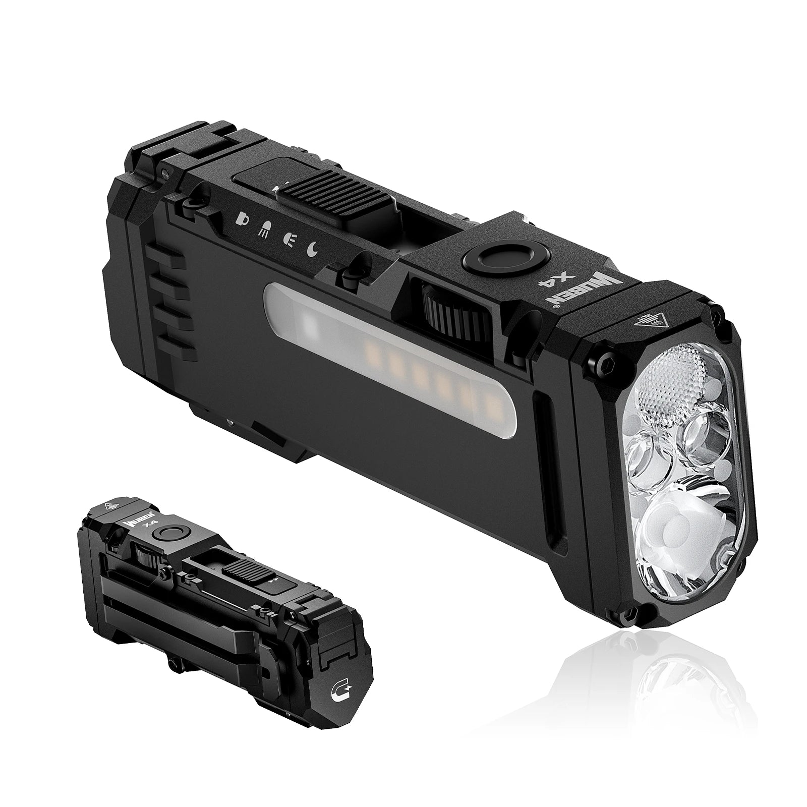 X4 EDC Flat Flashlight with RGB Light, 1500 Lumens Mini Flashlight with Tactical Switch and Magnetic, IP68 Portable Pocket