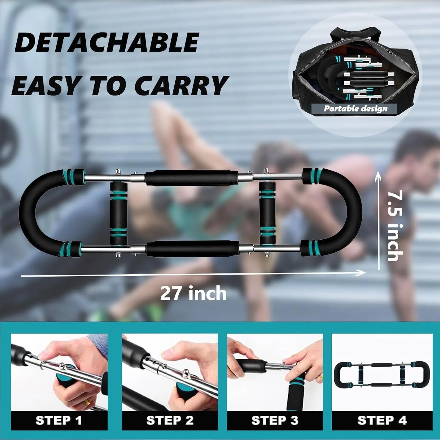 Adjustable Resistance Twister Arm & Chest Trainer - Portable Home/Office Workout Equipment for Men