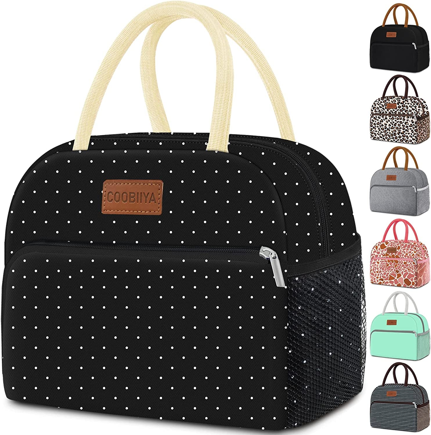 Lunch Bag Women, Lunch Box for Women Adult Men, Small Leakproof Cute Lunch Tote Large Capacity Reusable Insulated Cooler Lunch Container for Work/Office/Picnic/Travel-Cow