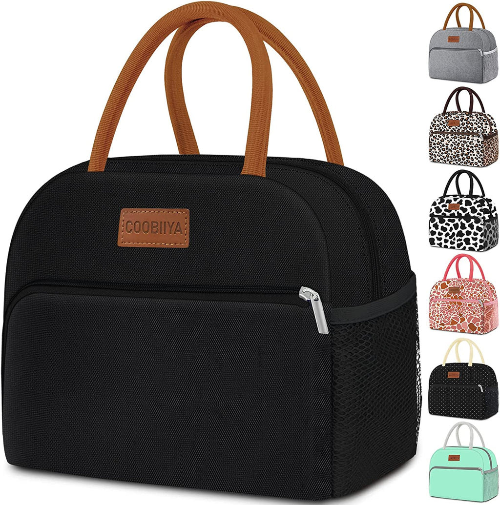 Lunch Bag Women, Lunch Box for Women Adult Men, Small Leakproof Cute Lunch Tote Large Capacity Reusable Insulated Cooler Lunch Container for Work/Office/Picnic/Travel-Cow